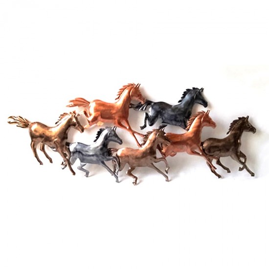 Metal Horses Wall Décor 130x47x4cm