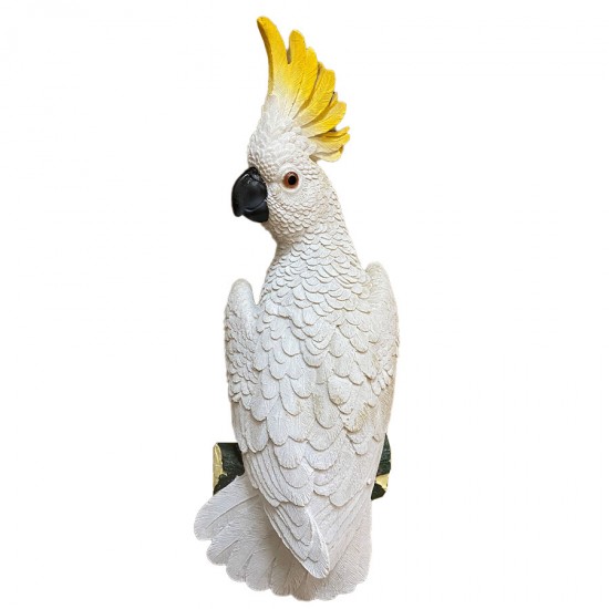 *Parrot Wall Plaque -White 34x11cm