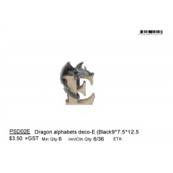 Dragon alphabets deco-E Black 9x7.5x12.5cm