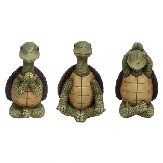 3/A MgO Yoga Turtle Statue 26.5x25x41/27.5x26.5x41/27x25x40cm