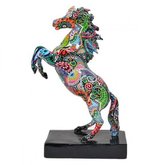 25cm Resin Graffiti Horse Statue