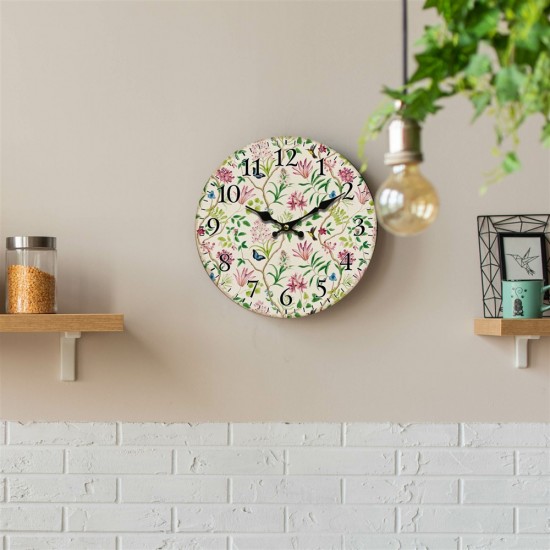 34cm 4/A MDF Pastel Floral Wall Clock