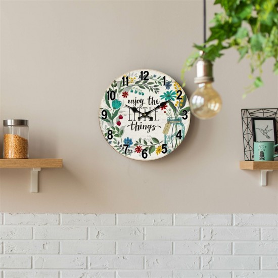 34cm 4/A MDF Pastel Floral Wall Clock