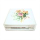 Ceramic Square Coaster in PVC Box-Flower 10x10x3.5cm