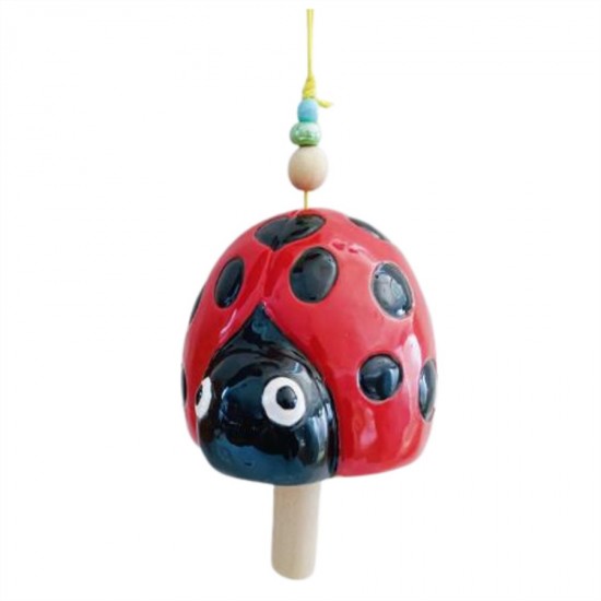 Porcelain Ladybug Wind Chime 14.4x12x9.3cm