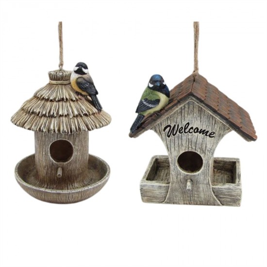 Hanging Resin Bird House/Feeder 2/A 16.5x10x19cm/16.5x15.5x20cm