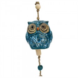 Blue Ceramic Owl Wind Chime 10.1x9.4x10.4cm