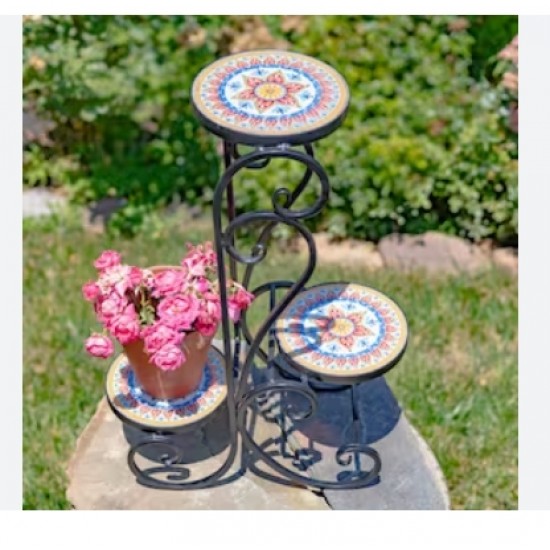 Mosic Metal Flower Pot Stand 39x22.5x66.5cm