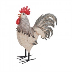 Metal Rooster Statue 30.48x10.80x39.37cm