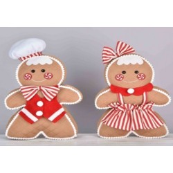 Fabric Boy & Girl Gingerbread Décor 2/A 23x10x37cm