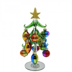 Glass X'mas Tree with Décor Balls 20cm