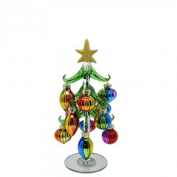 Glass X'mas Tree with Décor Balls 15cm