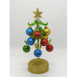Glass X'mas Tree with Décor Balls 25cm