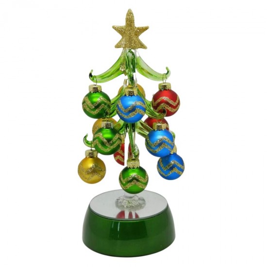 Glass X'mas Tree with Décor Balls 25cm