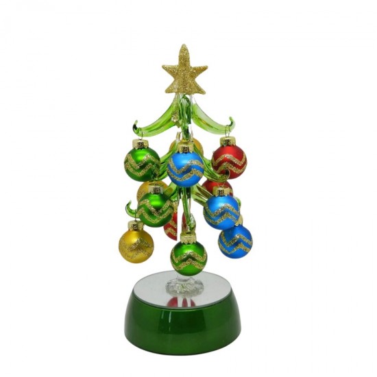 Glass X'mas Tree with Décor Balls 20cm