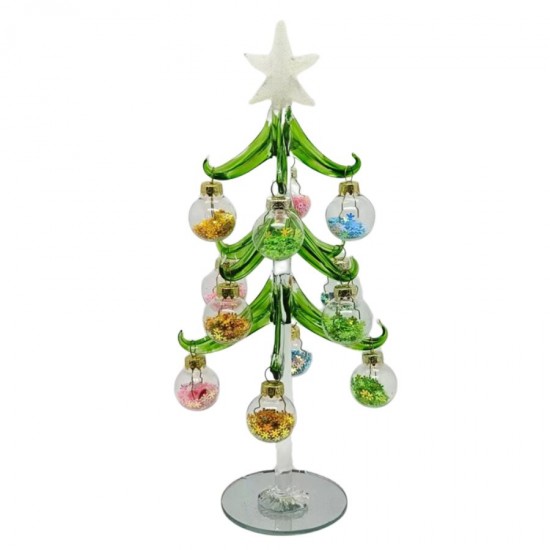 Glass X'mas Tree with Décor Balls 25cm