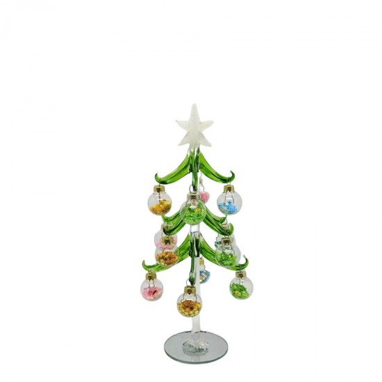 Glass X'mas Tree with Décor Balls 15cm