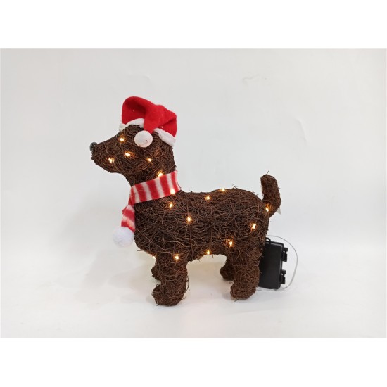 X'MAS DOG WITH LED 30x11x33cm