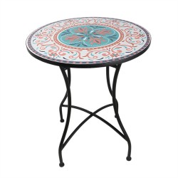 *Mosaic Metal Out Door Table with 2 Chairs 60x71cm/39x50x92.5cm/39x50x92.5cm
