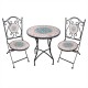 *Mosaic Metal Out Door Table with 2 Chairs 60x71cm/39x50x92.5cm/39x50x92.5cm