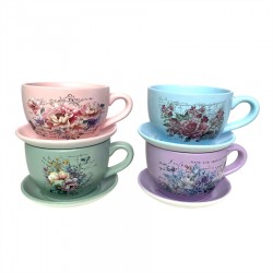 4/A Ceramic Cup & Saucer Planter 19x15x10cm