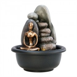 Resin Yoga Human Fountain 16x16x19cm