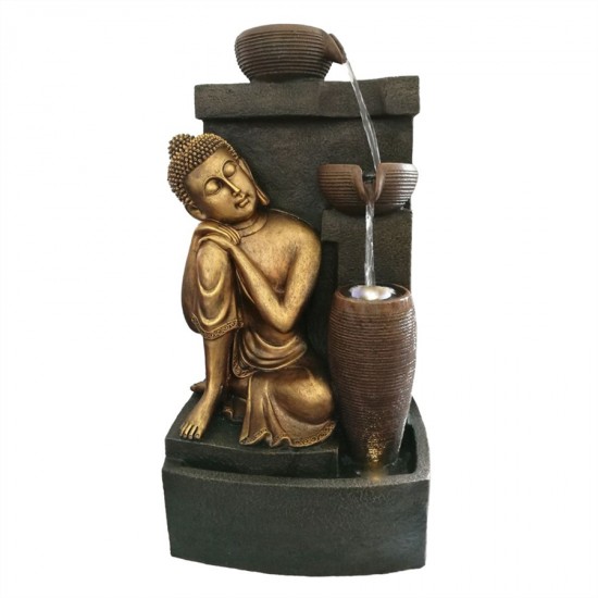 Resin Buddha Garden Fountain 44x34x79cm