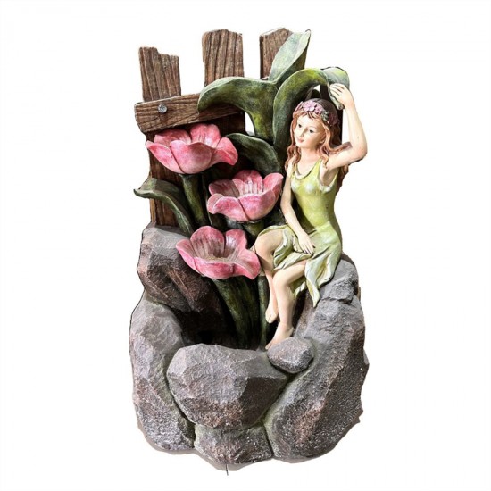 Resin Fariy Garden Fountain 31x23x54cm