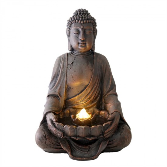 Resin Buddha Fountain 38.6x33x54cm