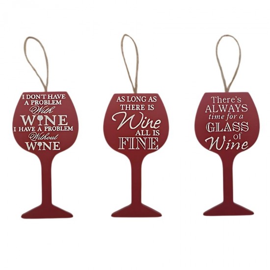 3/A MDF Wine Bottle Gift Tag 7x0.5x13cm